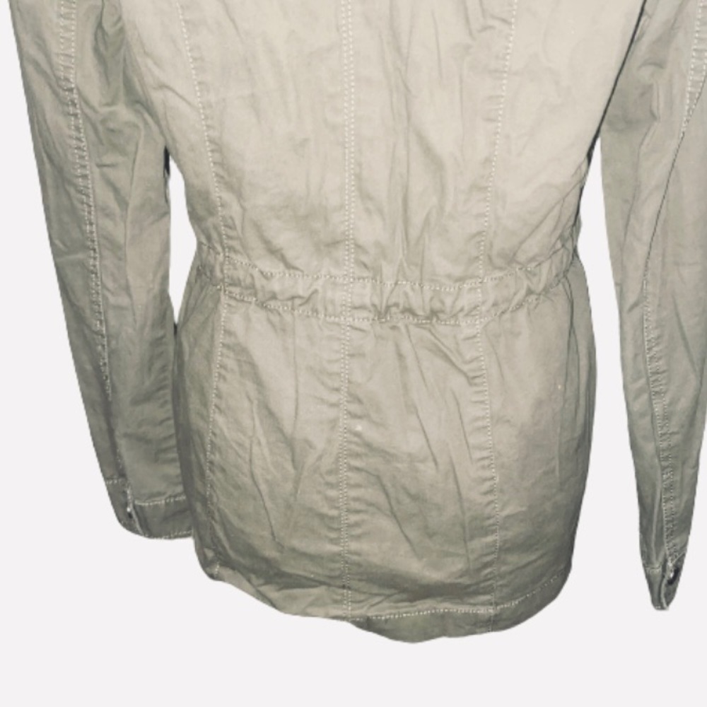 Ashley Brand Small Cargo Olive Green 100% Cotton Full Zip Hooded Utility Jacket - Picture 8 of 11